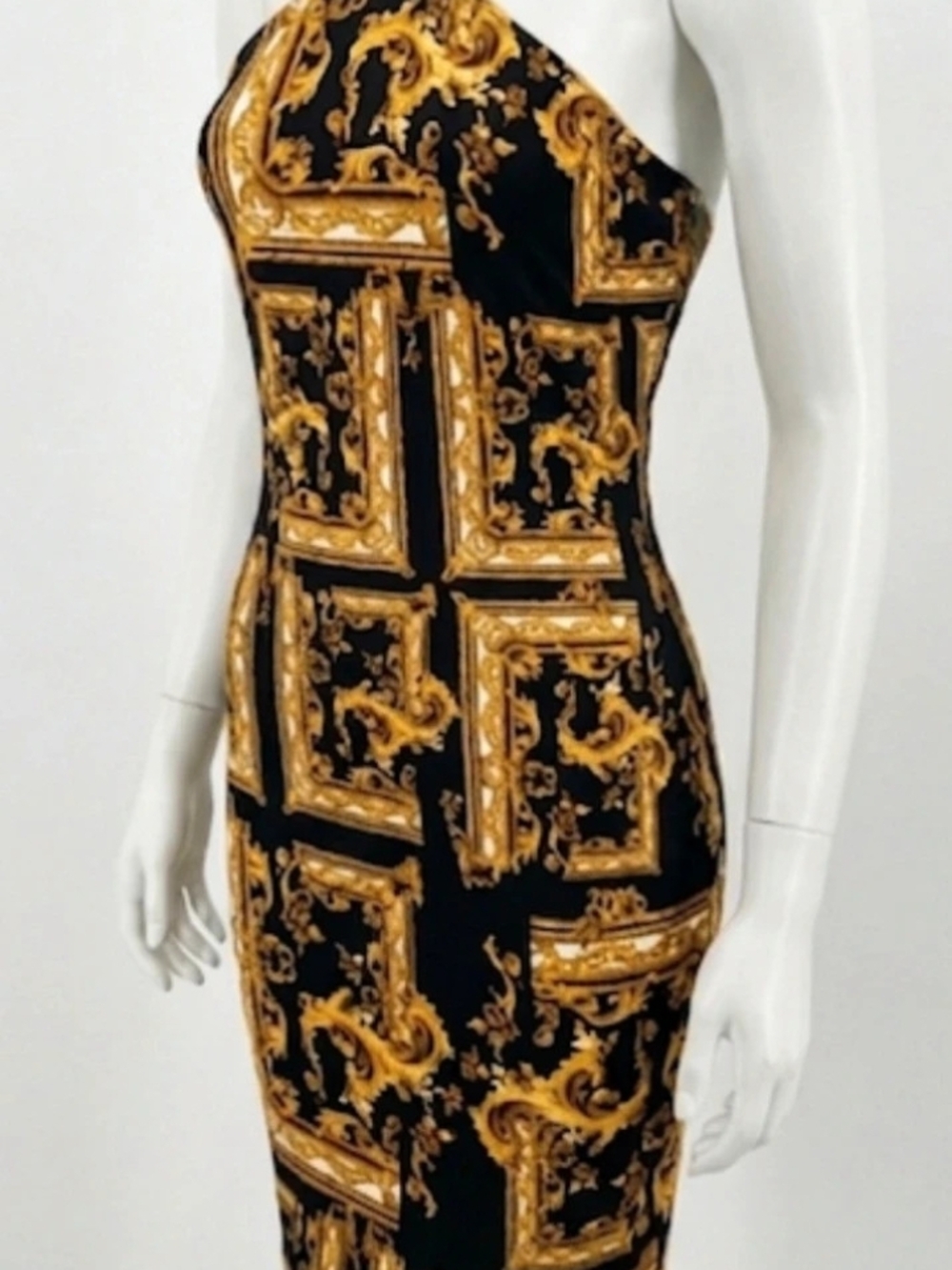 Black & Gold bear dance One-chain halter Bodycon Dress 18 inches p2p